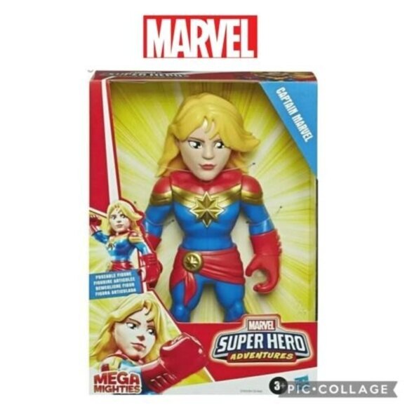 NEW! Hasbro Playskool Mega Mighties Marvel Super Hero Adventures Captain Marvel - Picture 1 of 8